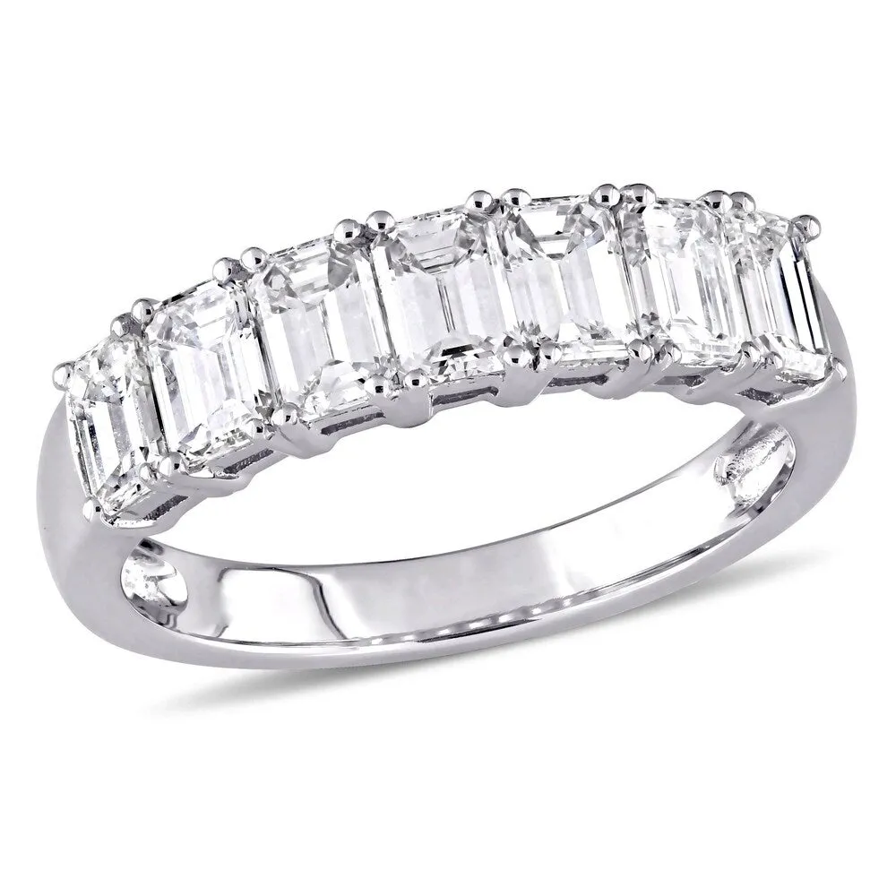 Miadora Signature Collection 14k White Gold 1 3/4ct TDW Emerald-Cut Diamond Semi-Eternity Band sold by Zulily product image thumbnail 2