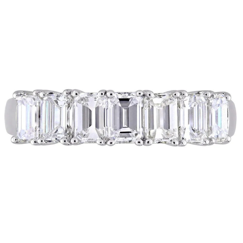 Miadora Signature Collection 14k White Gold 1 3/4ct TDW Emerald-Cut Diamond Semi-Eternity Band sold by Zulily product image thumbnail 5