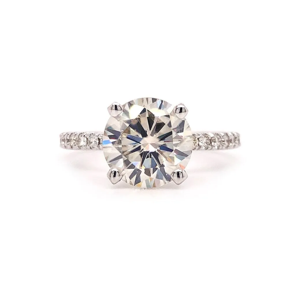 Auriya 14k Gold Classic 2ct Moissanite and Diamond Engagement Ring 1/3ctw sold by Zulily product image thumbnail 5