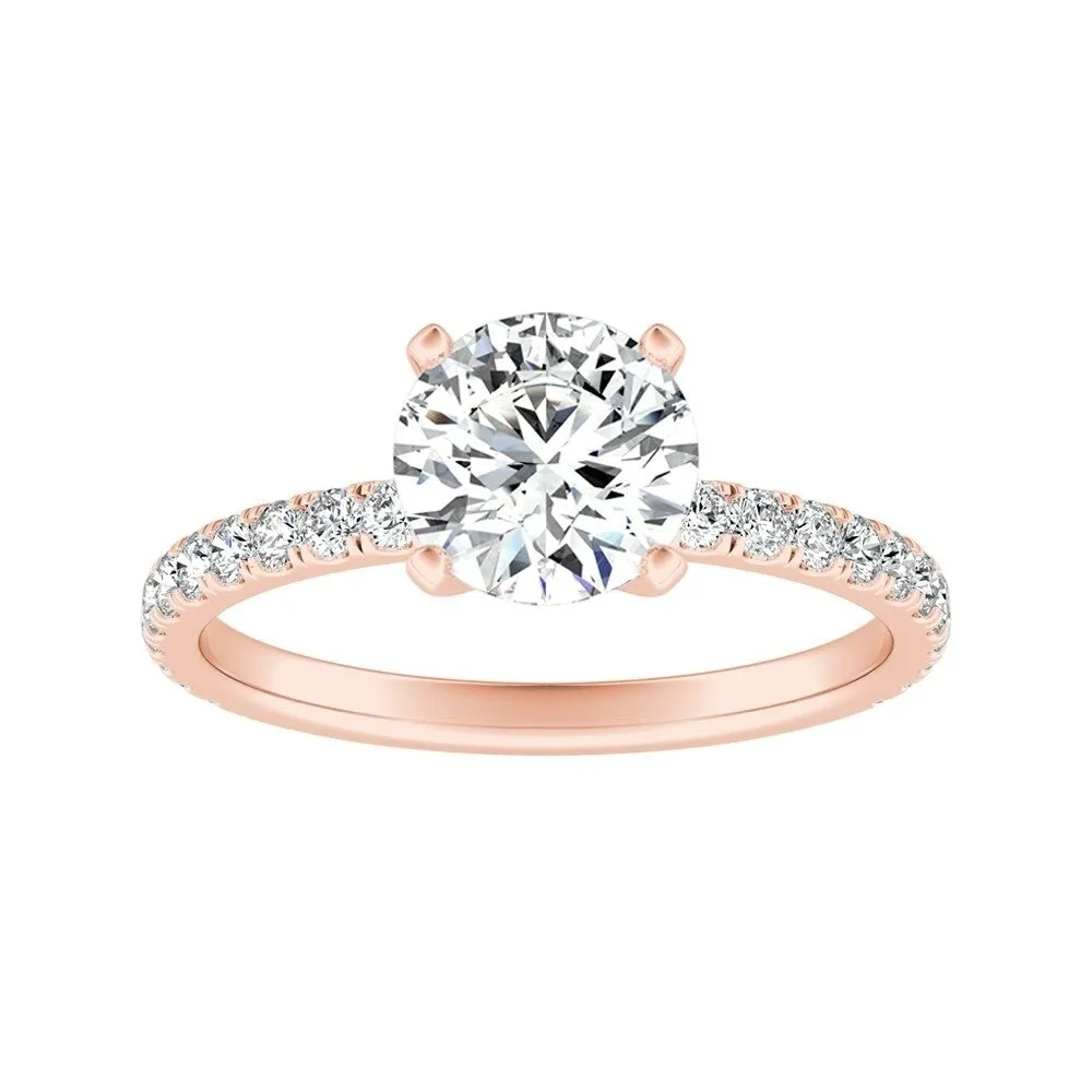 Auriya 14k Gold Classic 2ct Moissanite and Diamond Engagement Ring 1/3ctw sold by Zulily product image thumbnail 2