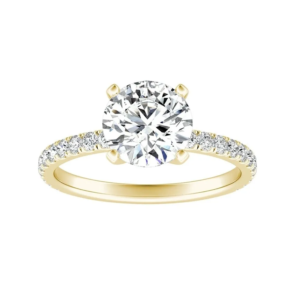 Auriya 14k Gold Classic 2ct Moissanite and Diamond Engagement Ring 1/3ctw sold by Zulily product image thumbnail 4