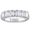 Miadora Signature Collection 14k White Gold 1 3/4ct TDW Emerald-Cut Diamond Semi-Eternity Band sold by Zulily