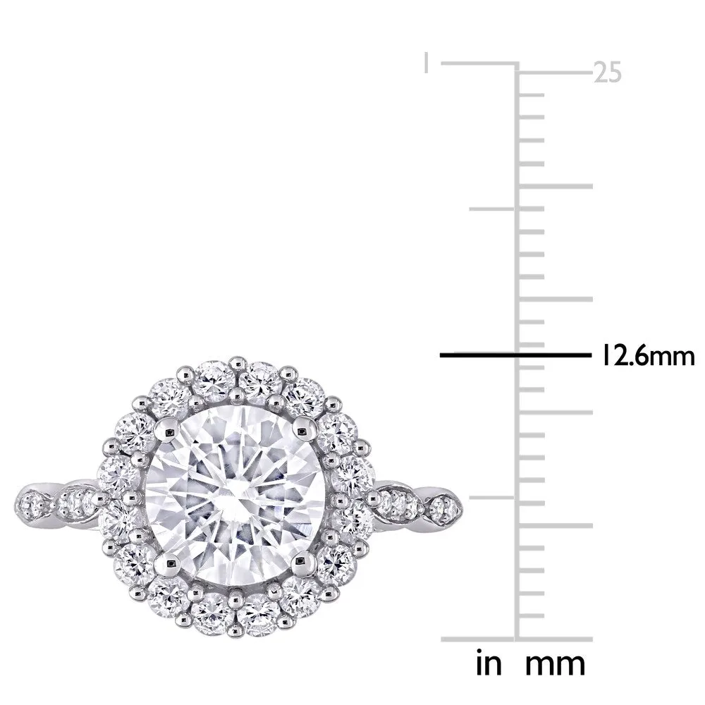Miadora 10k White Gold 3 1/5ct Created White Sapphire and Diamond Round Halo Engagement Ring sold by Zulily product image thumbnail 5