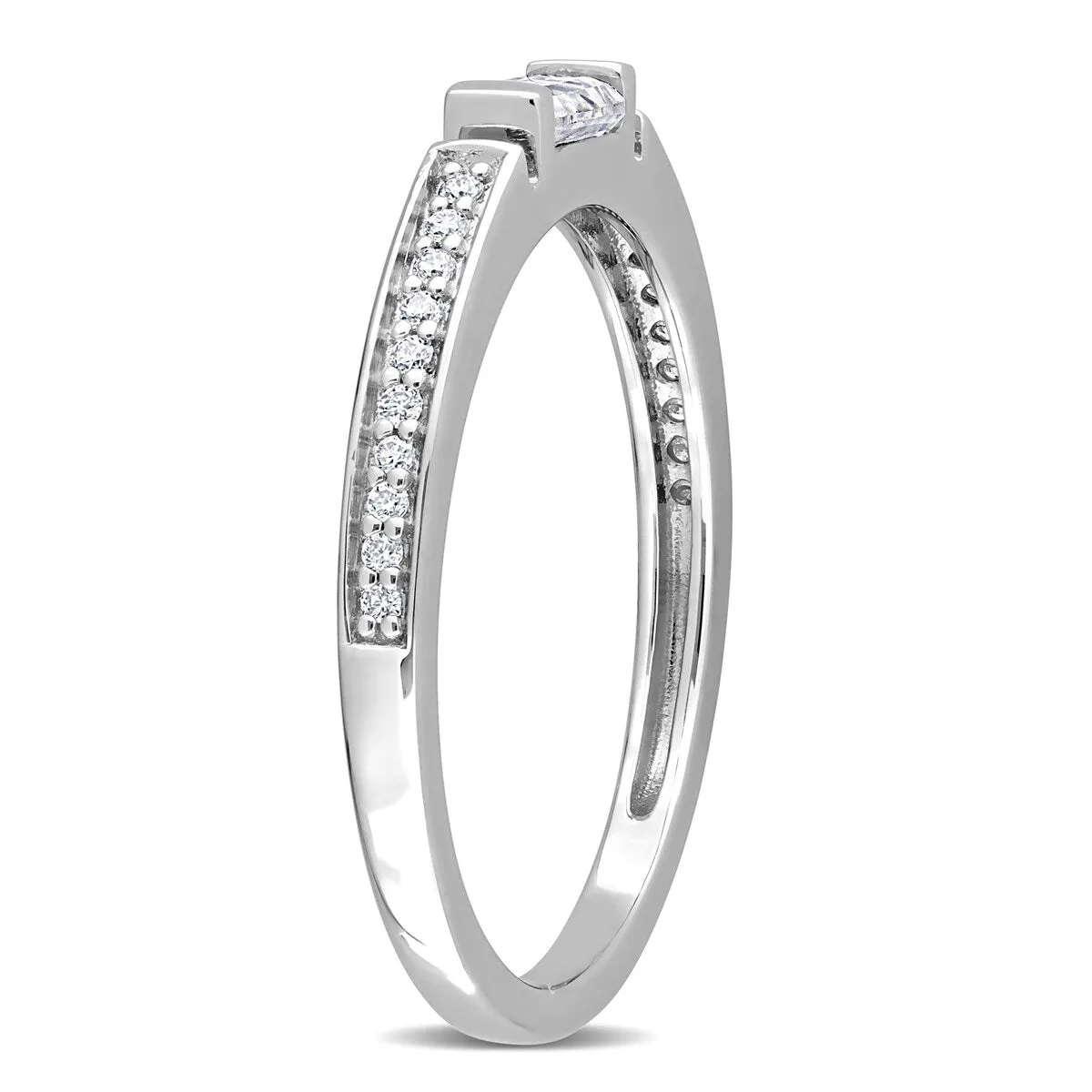 Miadora 3/8ct DEW Moissanite Bar Semi-Eternity Ring in Sterling Silver sold by Zulily product image thumbnail 2
