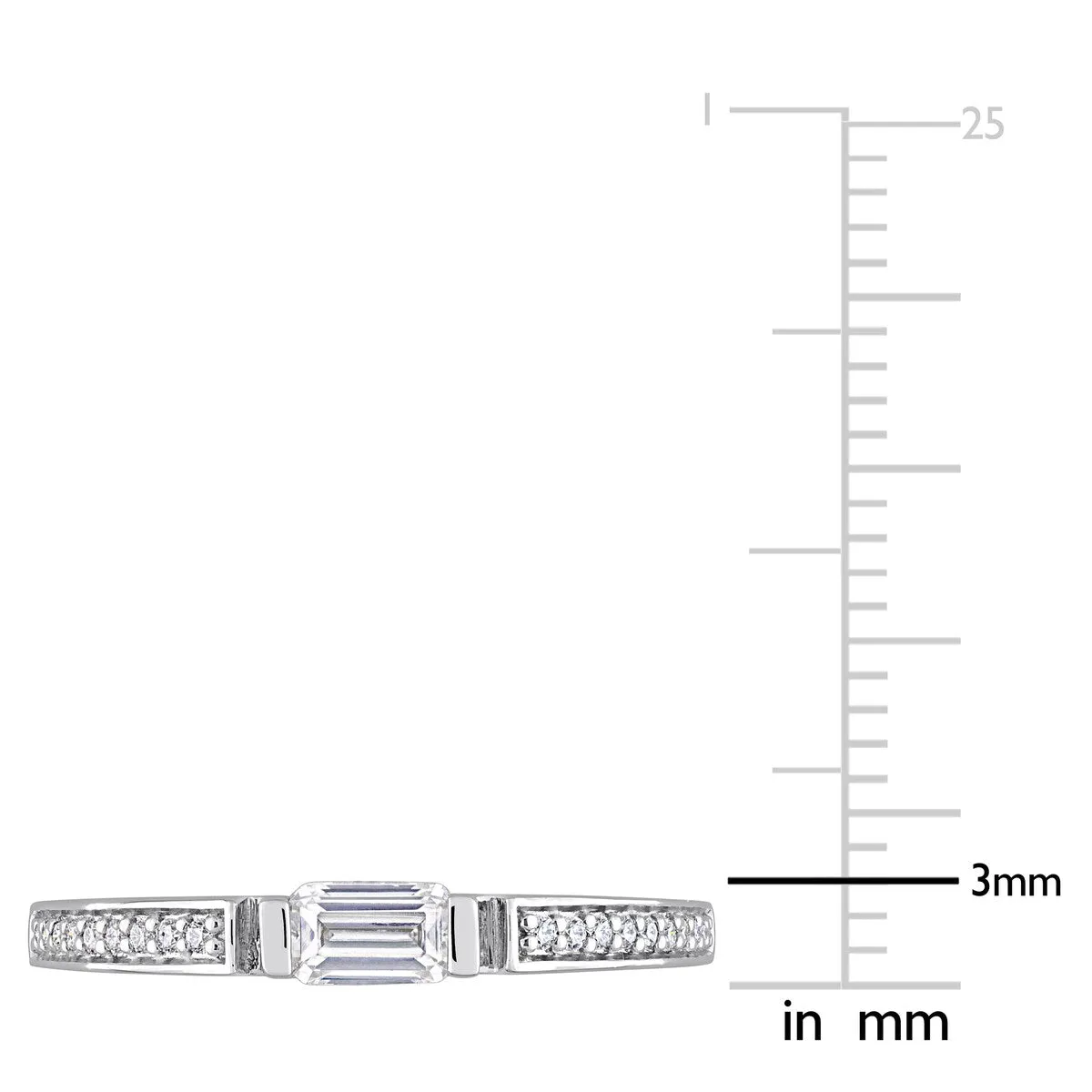 Miadora 3/8ct DEW Moissanite Bar Semi-Eternity Ring in Sterling Silver sold by Zulily product image thumbnail 4