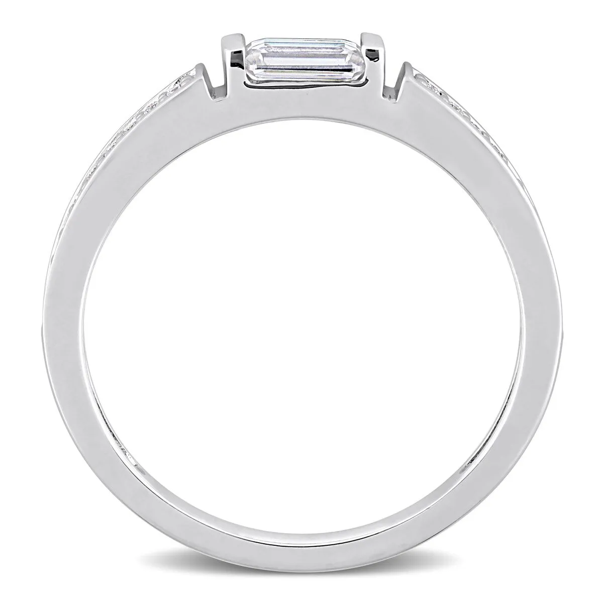 Miadora 3/8ct DEW Moissanite Bar Semi-Eternity Ring in Sterling Silver sold by Zulily product image thumbnail 3