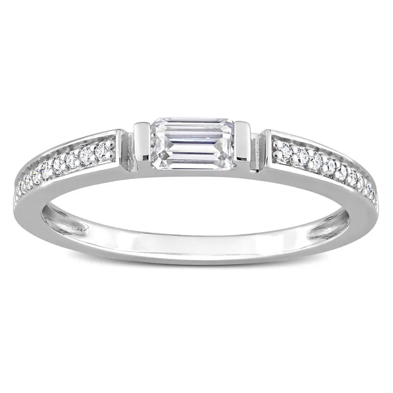 Miadora 3/8ct DEW Moissanite Bar Semi-Eternity Ring in Sterling Silver sold by Zulily