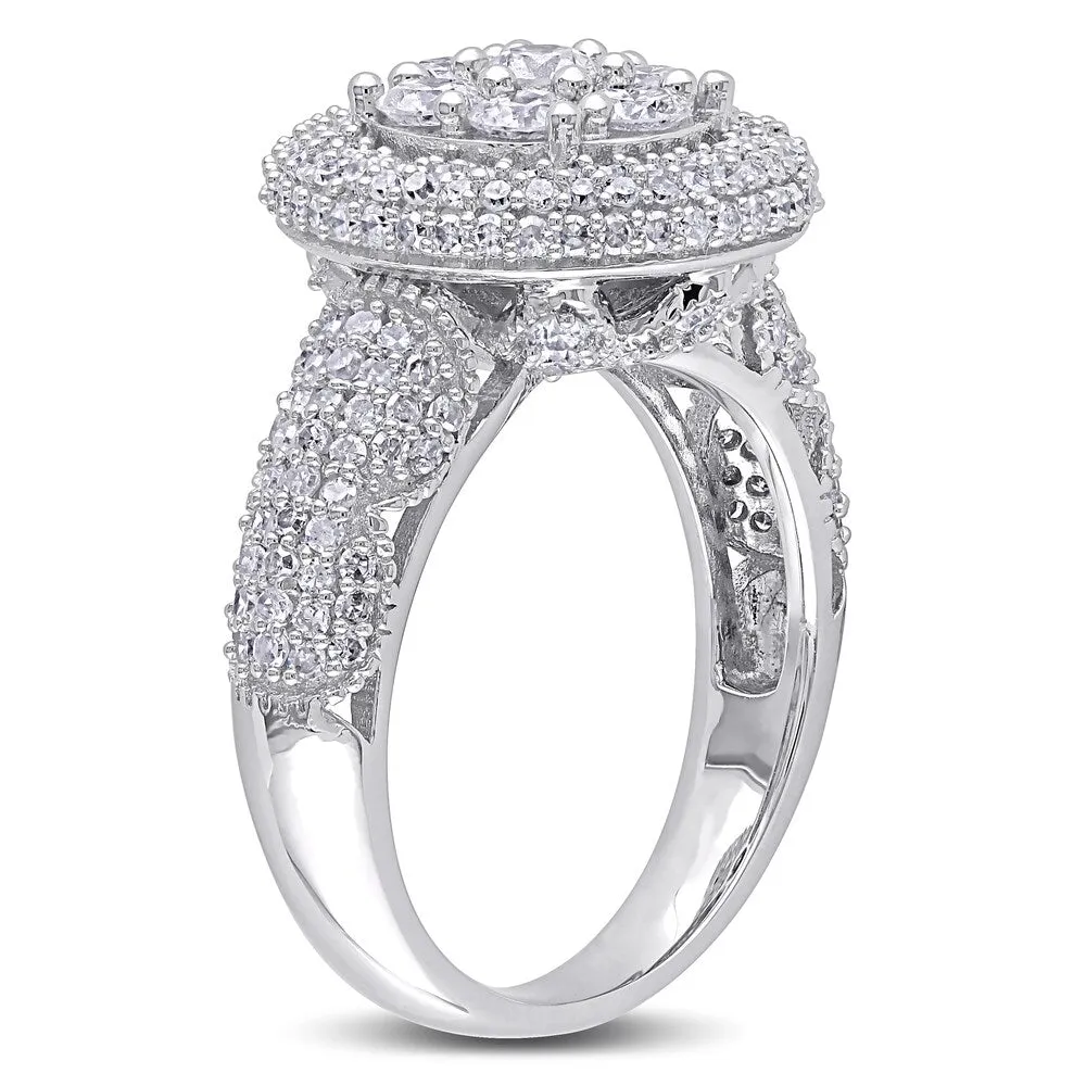 Miadora Signature Collection 10k White Gold 2ct TDW Diamond Cluster Engagement Ring sold by Zulily product image thumbnail 2