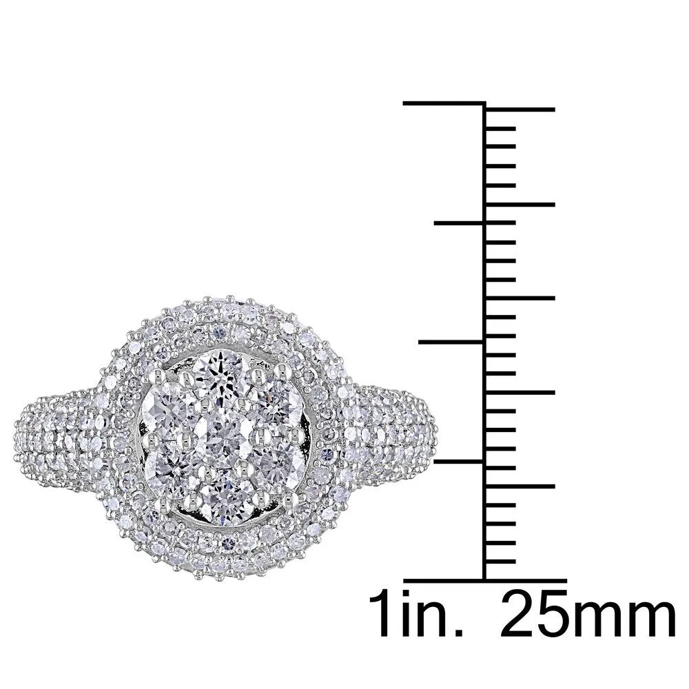 Miadora Signature Collection 10k White Gold 2ct TDW Diamond Cluster Engagement Ring sold by Zulily product image thumbnail 3