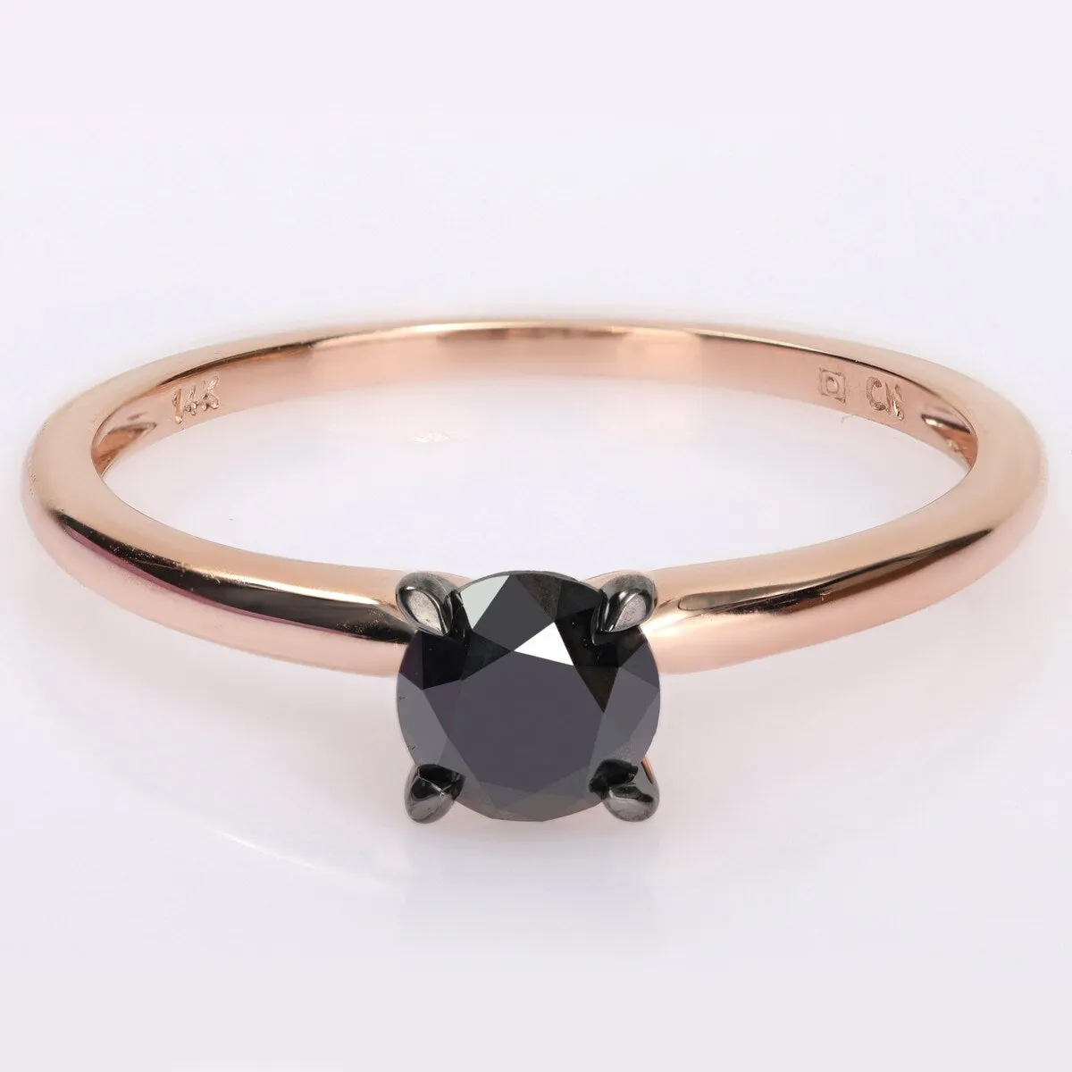 Miadora 3/4ct TDW Black Diamond Solitaire Engagement Ring in 14k Rose Gold sold by Zulily