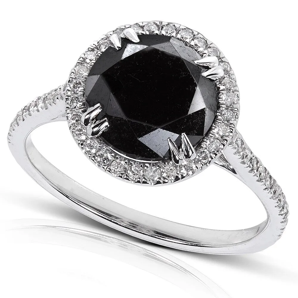 Annello by Kobelli 14k Gold 3 7/8ct TDW Black and White Diamond Halo Ring sold by Zulily product image thumbnail 5