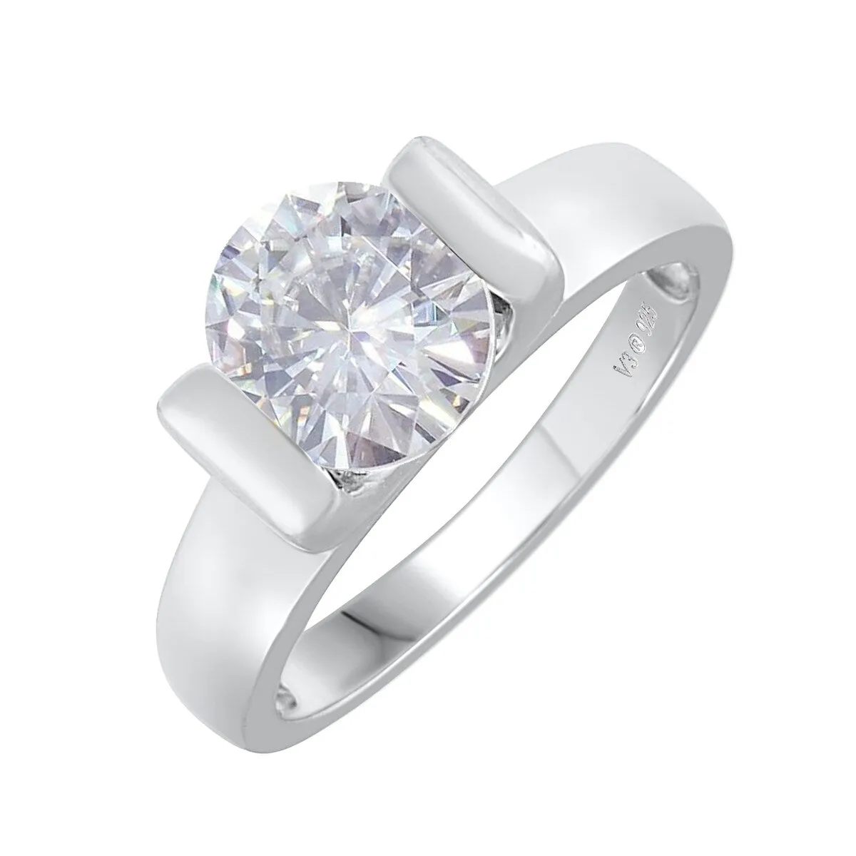 Sterling Silver with Moissanite Solitaire Ring sold by Zulily product image thumbnail 2