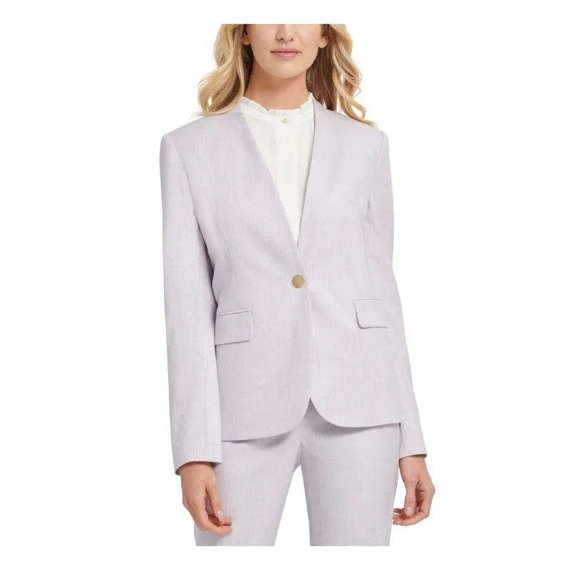 DKNY Women's Pinstripe Blazer Jacket Gray Size 18 sold by Zulily
