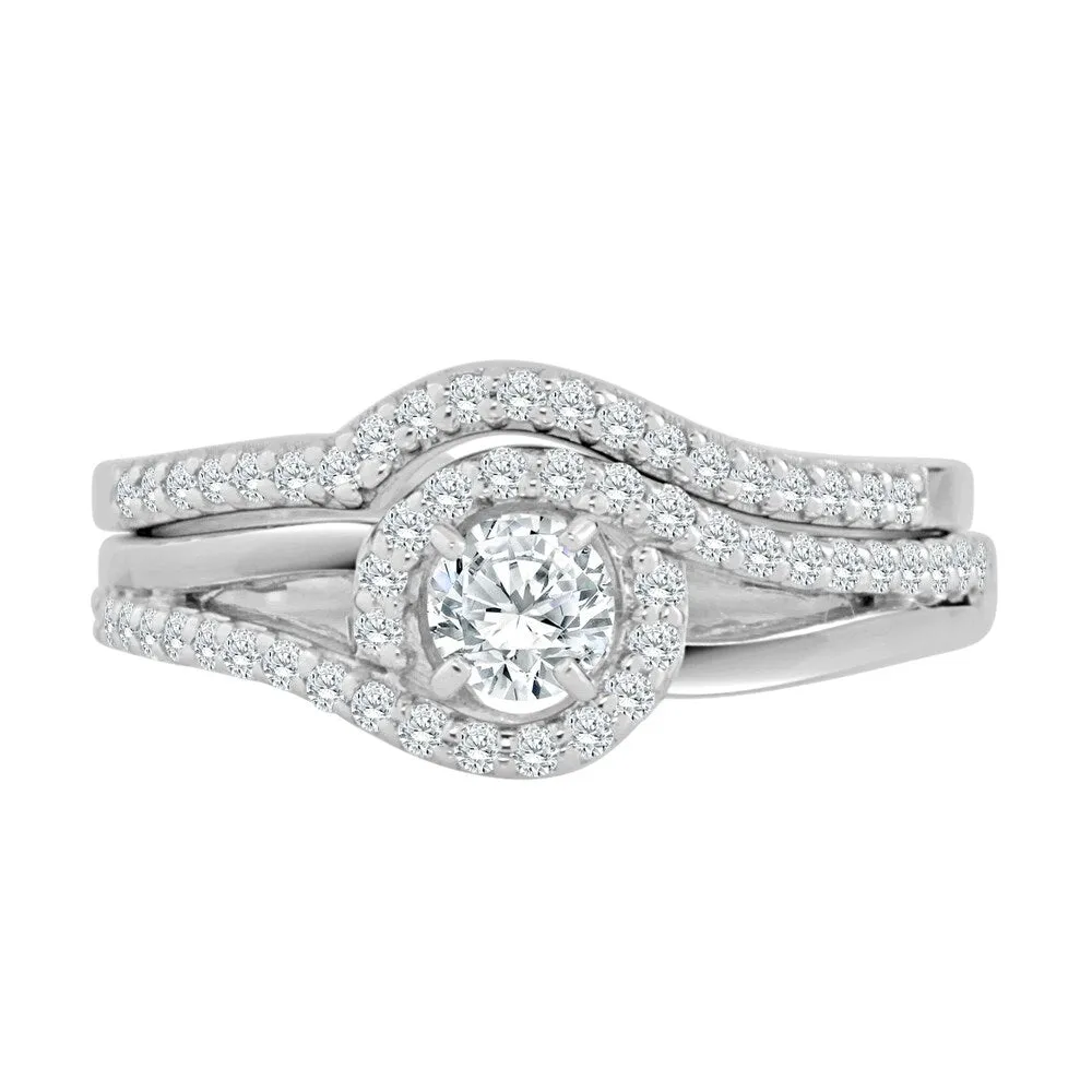 Auriya 1/2ctw Round Diamond Engagement Ring Set 14k Gold sold by Zulily product image thumbnail 4