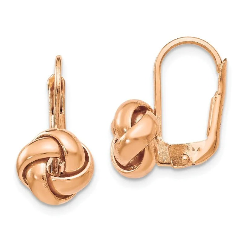 Curata 14k Yellow, White or Rose Gold 13x9mm Polished Love Knot Lever Back Earrings sold by Zulily