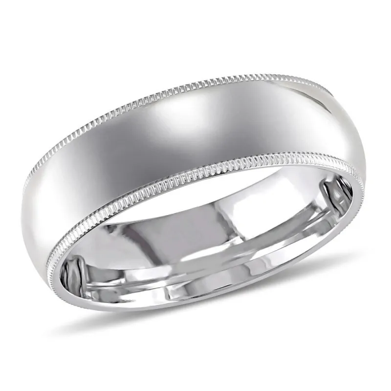 Miadora Signature Collection 14k White Gold Classic Ladies Wedding Band sold by Zulily