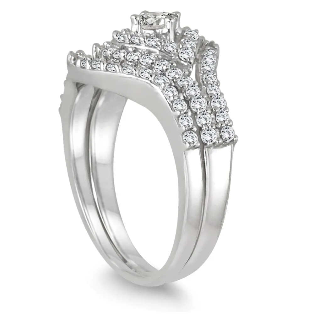 7/8 Carat TW Diamond Bridal Set in 10K White Gold sold by Zulily product image thumbnail 2
