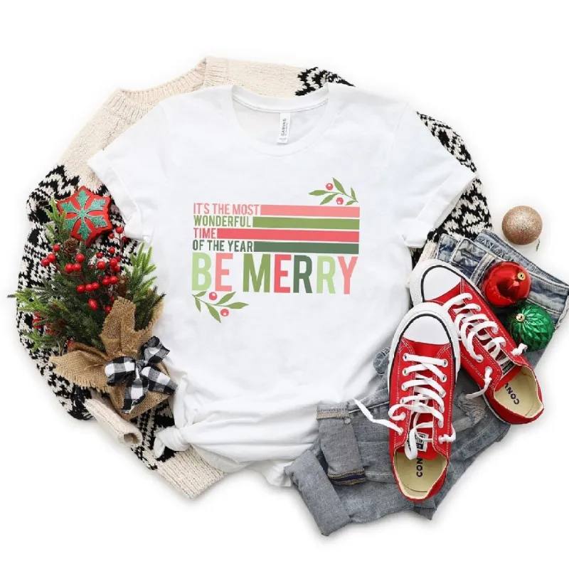 Be Merry Stripes Short Sleeve Tee sold by Zulily