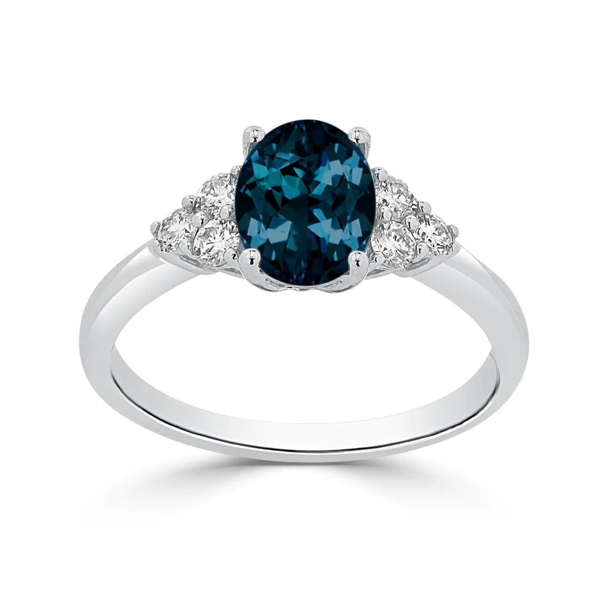 Auriya 1 1/10ct Oval London Blue Topaz and Diamond Engagement Ring 1/4ctw 14k Gold sold by Zulily product image thumbnail 3