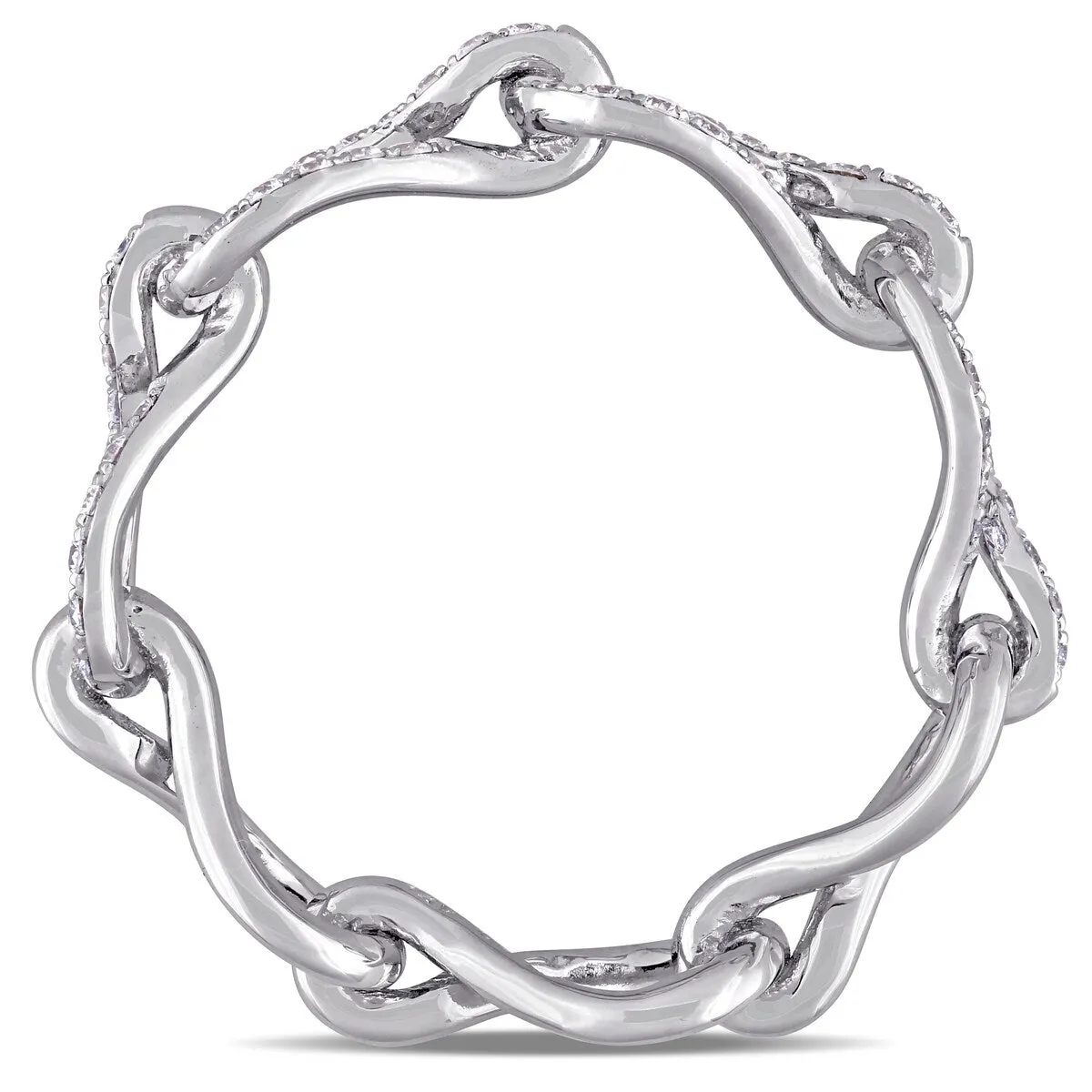 Miadora 14k White Gold 1/2ct TDW Diamond Linked Eternity Ring sold by Zulily product image thumbnail 4