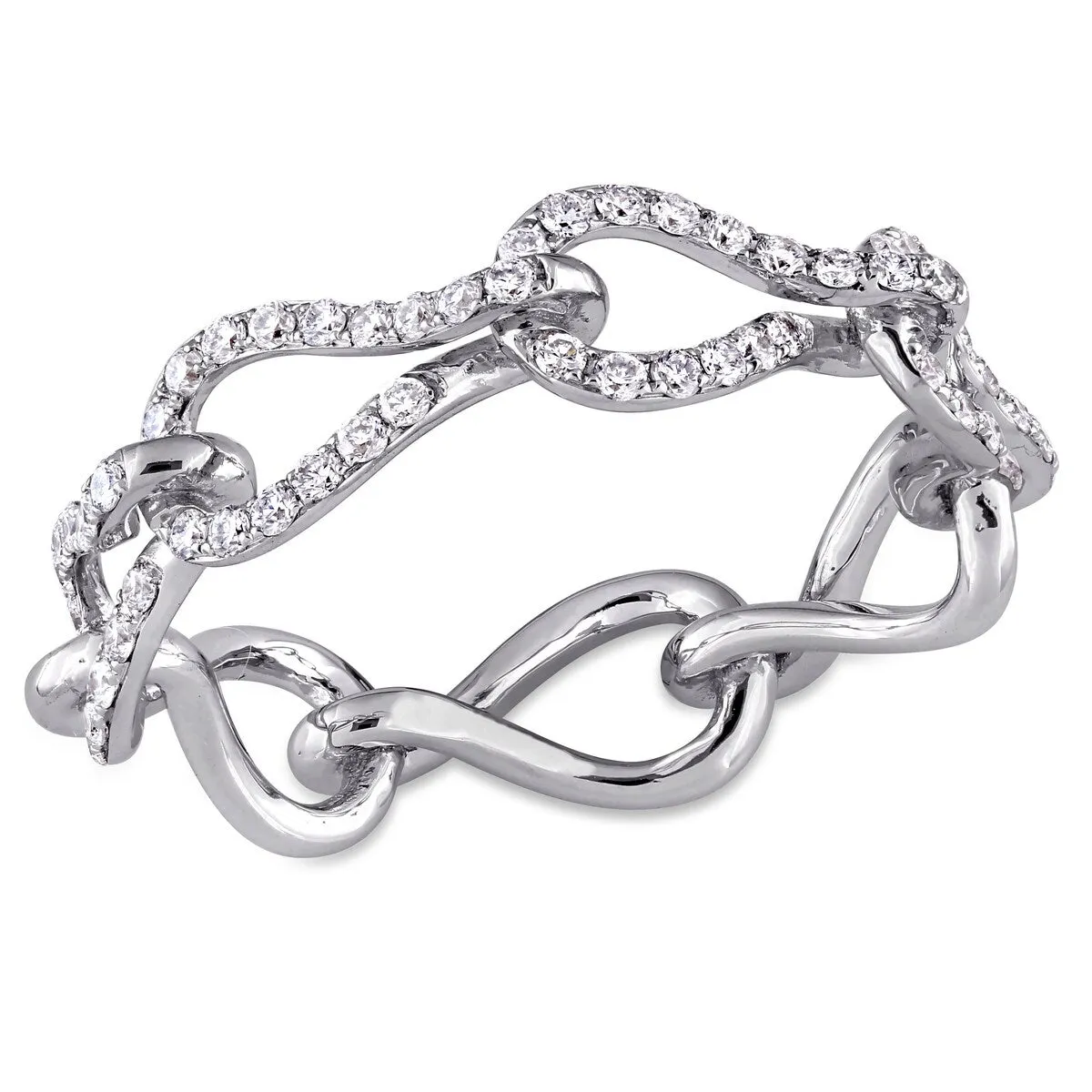 Miadora 14k White Gold 1/2ct TDW Diamond Linked Eternity Ring sold by Zulily