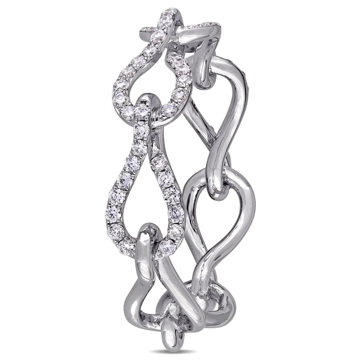 Miadora 14k White Gold 1/2ct TDW Diamond Linked Eternity Ring sold by Zulily product image thumbnail 3