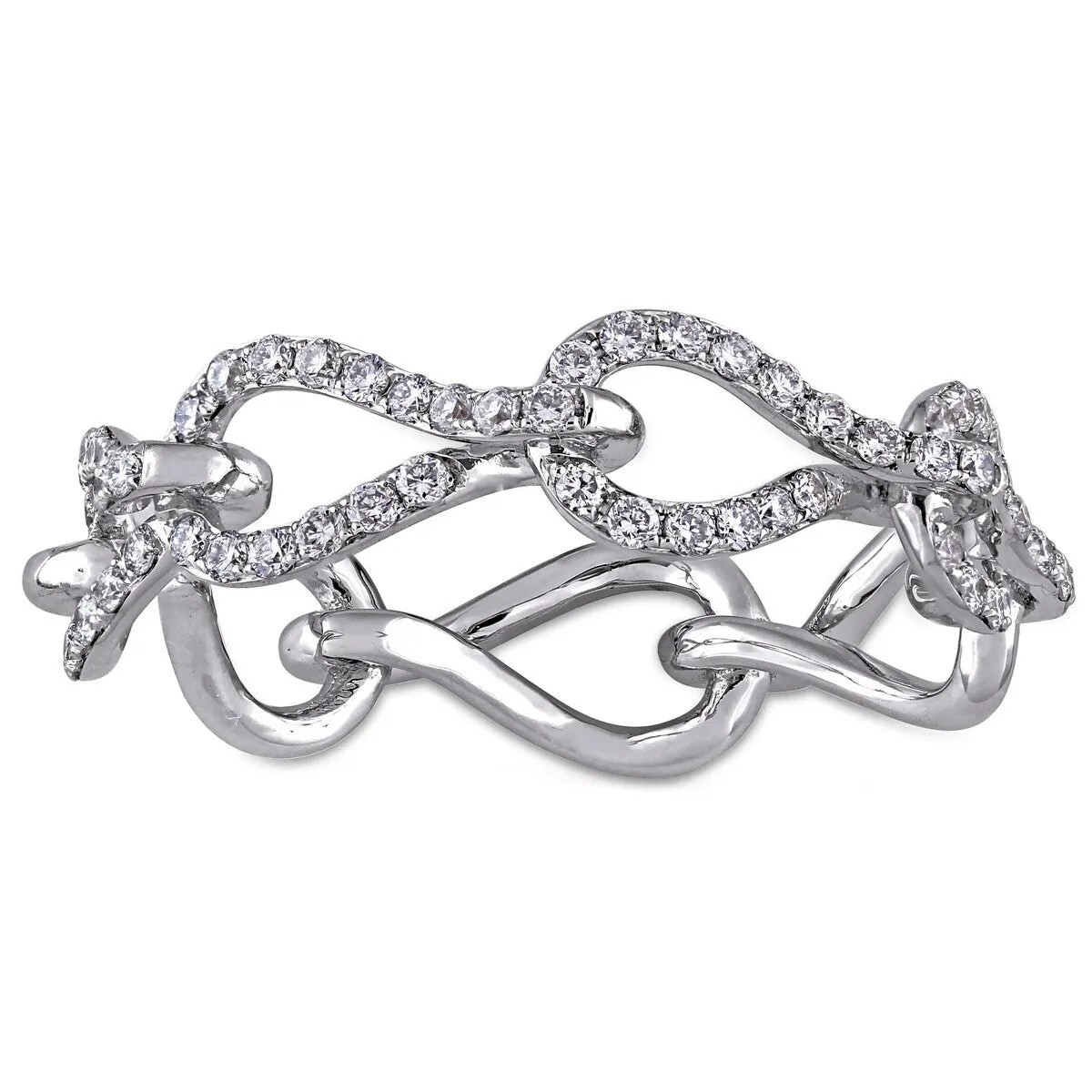 Miadora 14k White Gold 1/2ct TDW Diamond Linked Eternity Ring sold by Zulily product image thumbnail 2