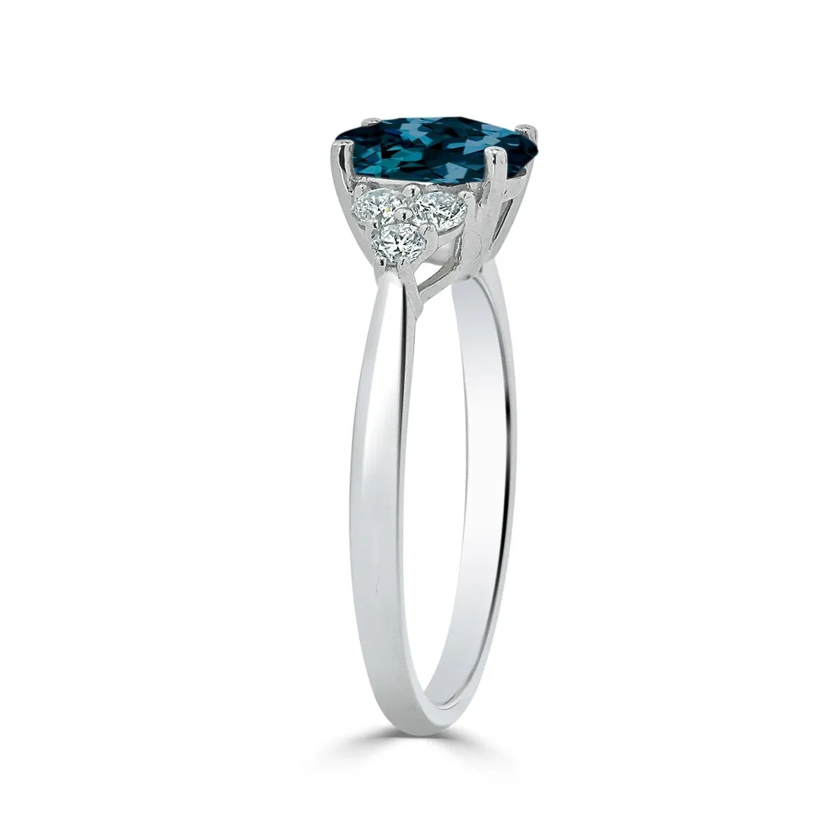 Auriya 1 1/10ct Oval London Blue Topaz and Diamond Engagement Ring 1/4ctw 14k Gold sold by Zulily product image thumbnail 4