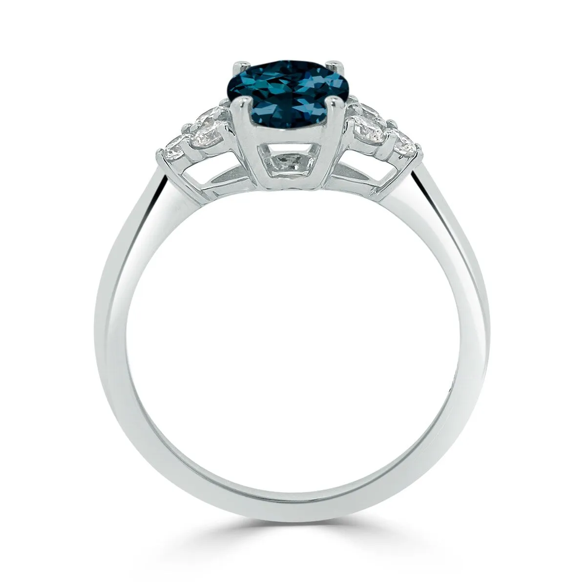 Auriya 1 1/10ct Oval London Blue Topaz and Diamond Engagement Ring 1/4ctw 14k Gold sold by Zulily product image thumbnail 5