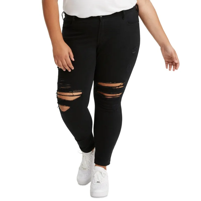 Levi's Women's Trendy Plus Size 711 Skinny Jeans Black Size 24W made by Levi's