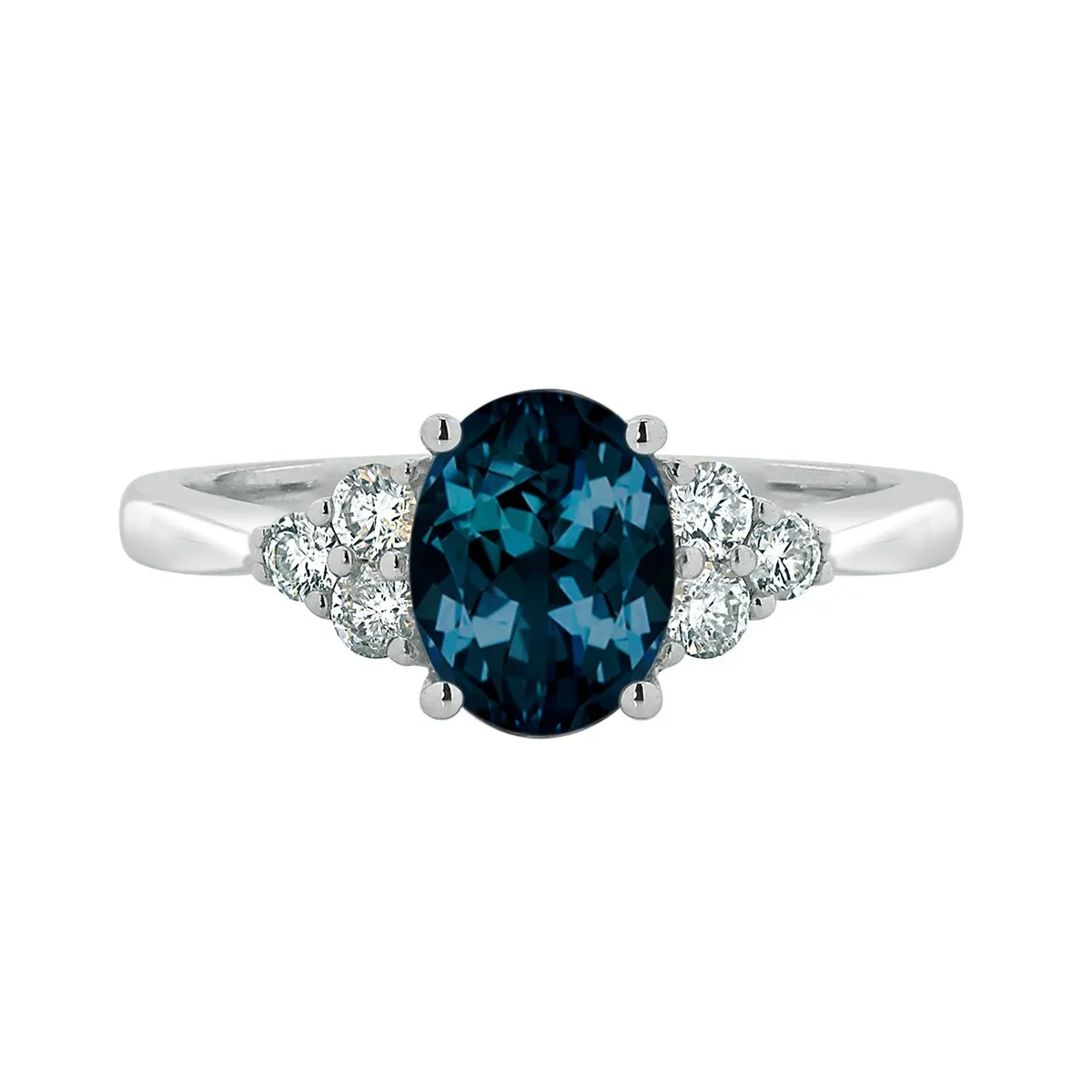 Auriya 1 1/10ct Oval London Blue Topaz and Diamond Engagement Ring 1/4ctw 14k Gold sold by Zulily product image thumbnail 2