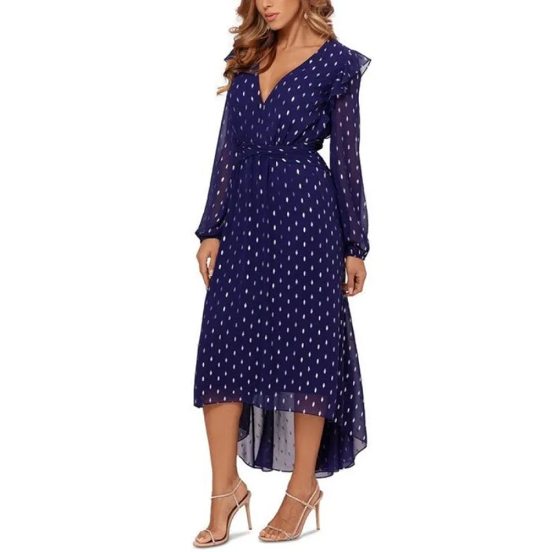 Betsy & Adam Women's Clip Dot Midi Dress Blue Size 4 sold by Zulily