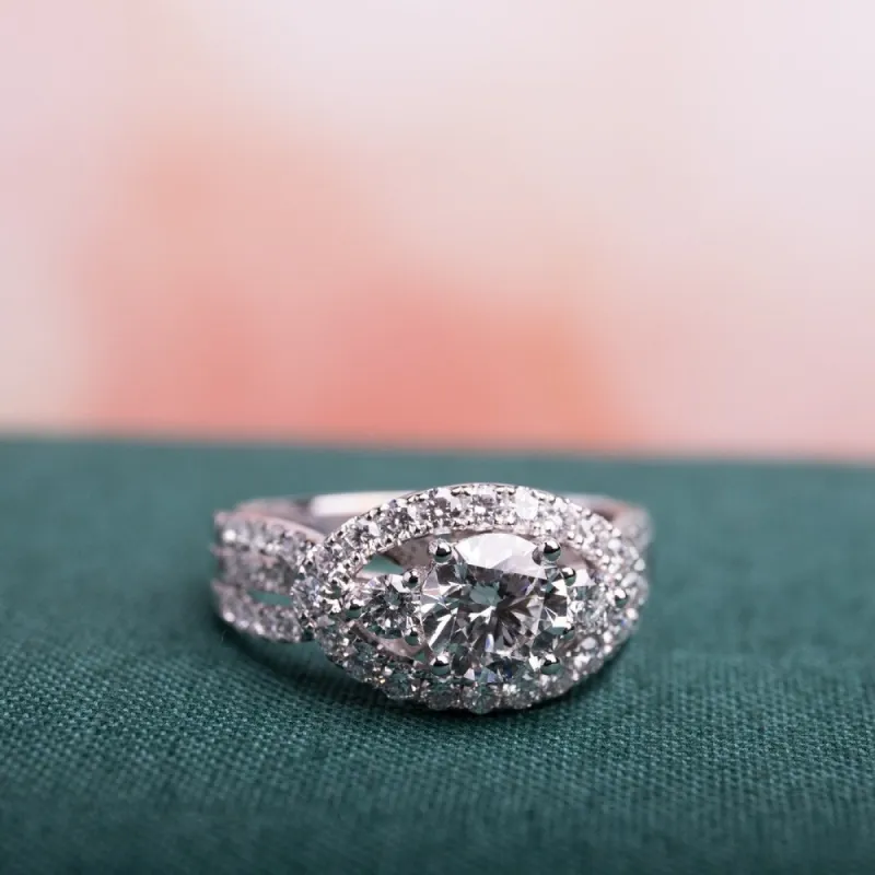 Miadora Signature Collection 14k White Gold 1 7/8ct TDW Certified Diamond 3-Stone Infinity Engagement Ring (G-H, SI1-SI2) (IGI) sold by Zulily