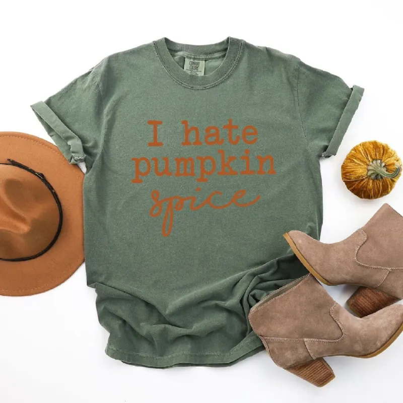 I Hate Pumpkin Spice Garment Dyed Tee sold by Zulily