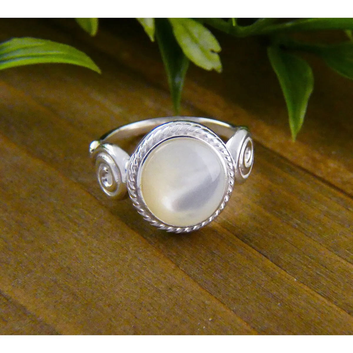 Vera & Co. Sterling Silver Round Mother of Pearl Spiritual Ring sold by Zulily product image thumbnail 2