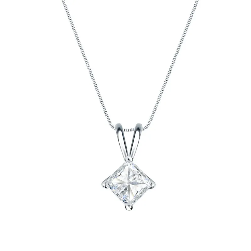 Auriya 1/4ctw Solitaire Princess-cut Diamond Necklace 14k Gold sold by Zulily