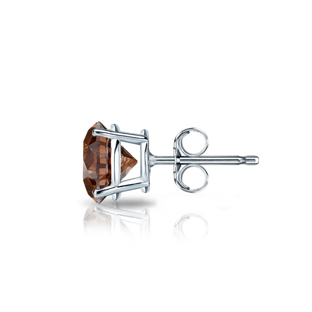 Auriya 14k Gold 3/4ct TDW Round SINGLE (1) Brown Diamond Stud Earring sold by Zulily product image thumbnail 5