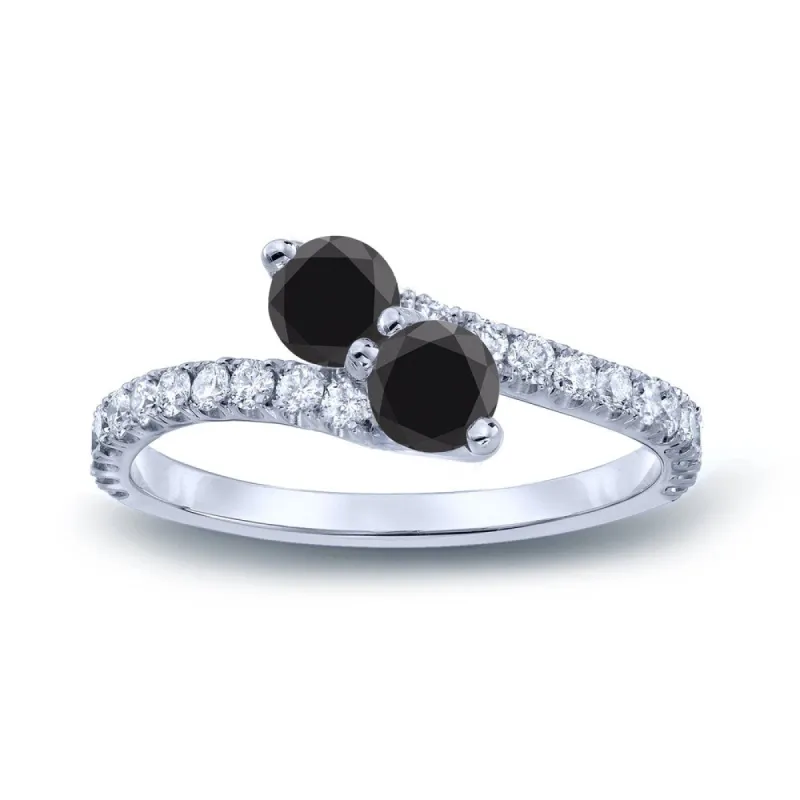 Auriya 14k Gold 3/4ctw 2-Stone Black Diamond Engagement Ring sold by Zulily