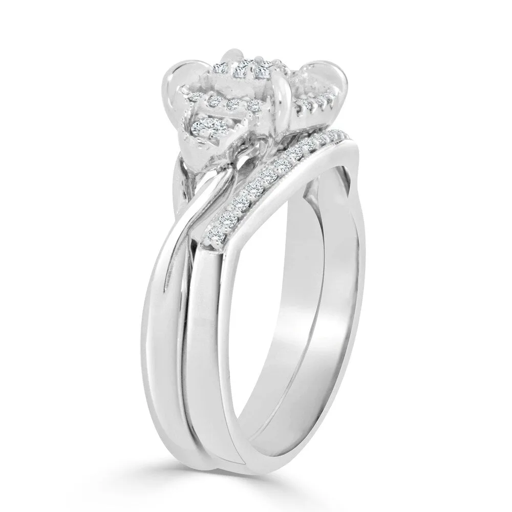 14k Gold Round 3/8ct TDW Vintage-Inspired Diamond Halo Engagement Ring Set by Auriya sold by Zulily product image thumbnail 5