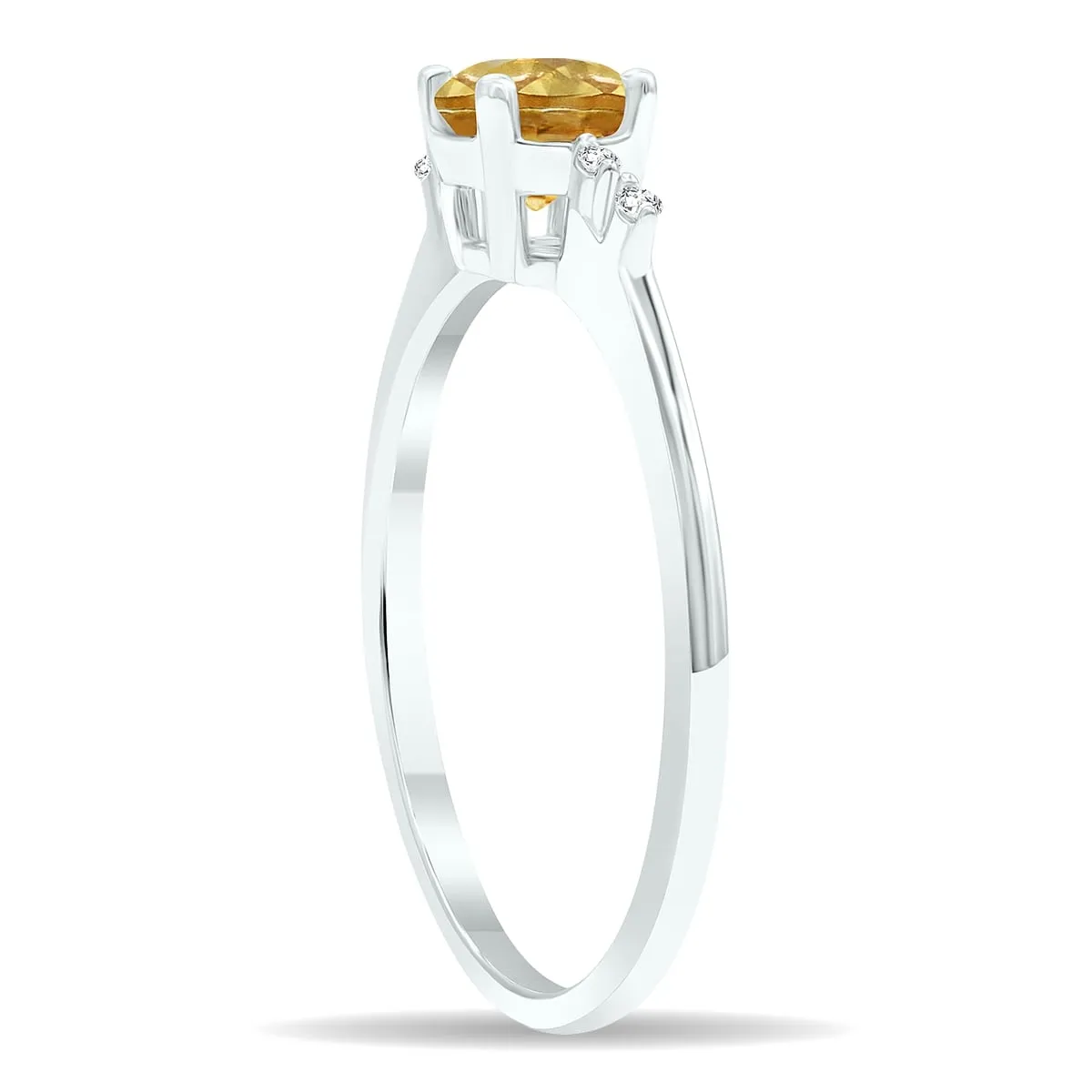 Women's Citrine and Diamond Sparkle Ring in 10K White Gold sold by Zulily product image thumbnail 2