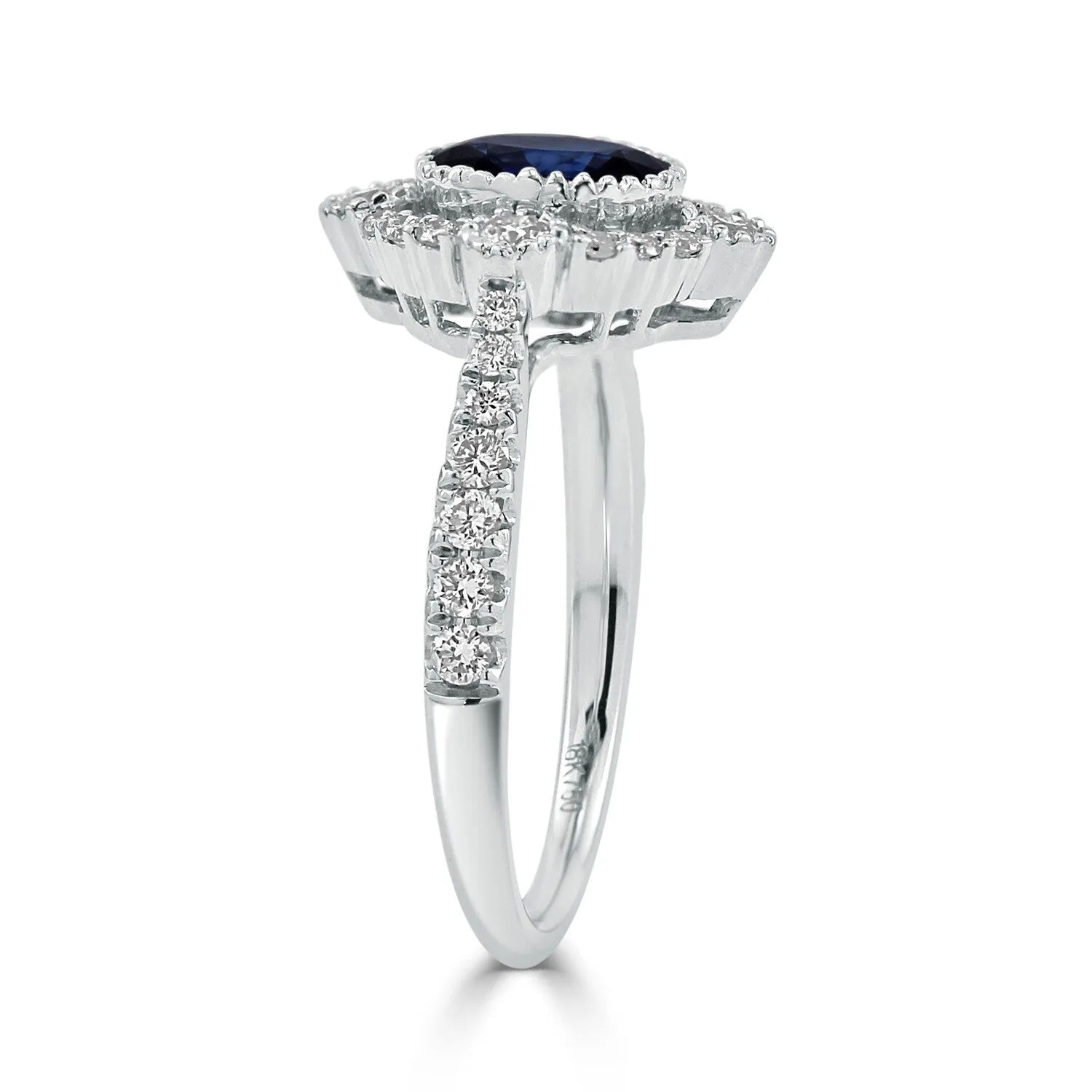 Auriya 18k Gold 9/10ct Oval Sapphire Halo Diamond Engagement Ring 1/2ct TDW sold by Zulily product image thumbnail 4