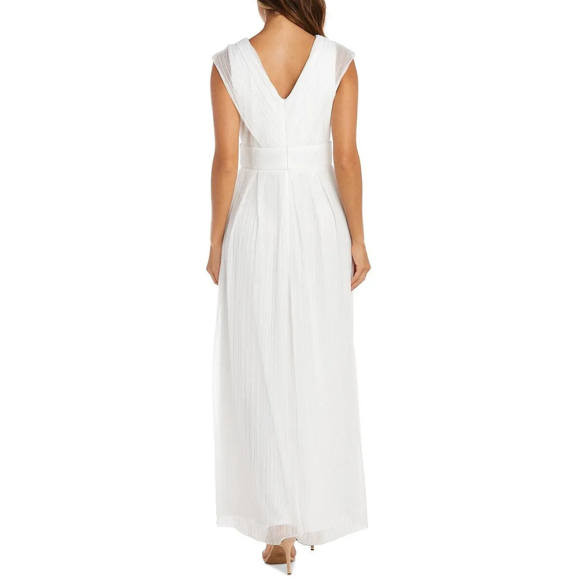 R & M Richards Women's Surplice Metallic Gown White Size 16W sold by Zulily product image thumbnail 2