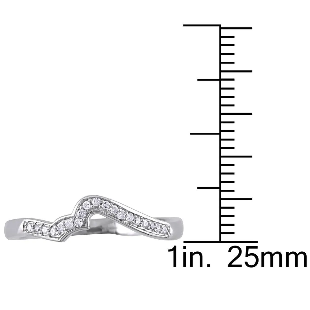 Miadora Diamond Accent Contour Wedding Band in Sterling Silver - White sold by Zulily product image thumbnail 3