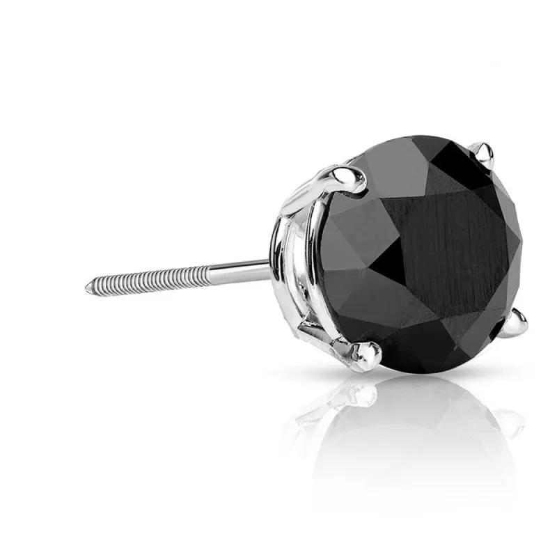Auriya 14k Gold 1 1/4ct TDW Round SINGLE (1) Black Diamond Stud Earring sold by Zulily