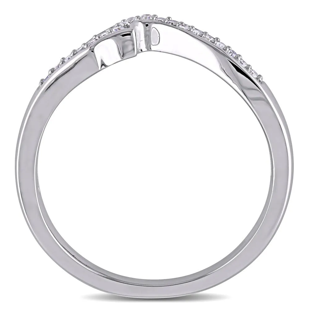 Miadora Diamond Accent Contour Wedding Band in Sterling Silver - White sold by Zulily product image thumbnail 5