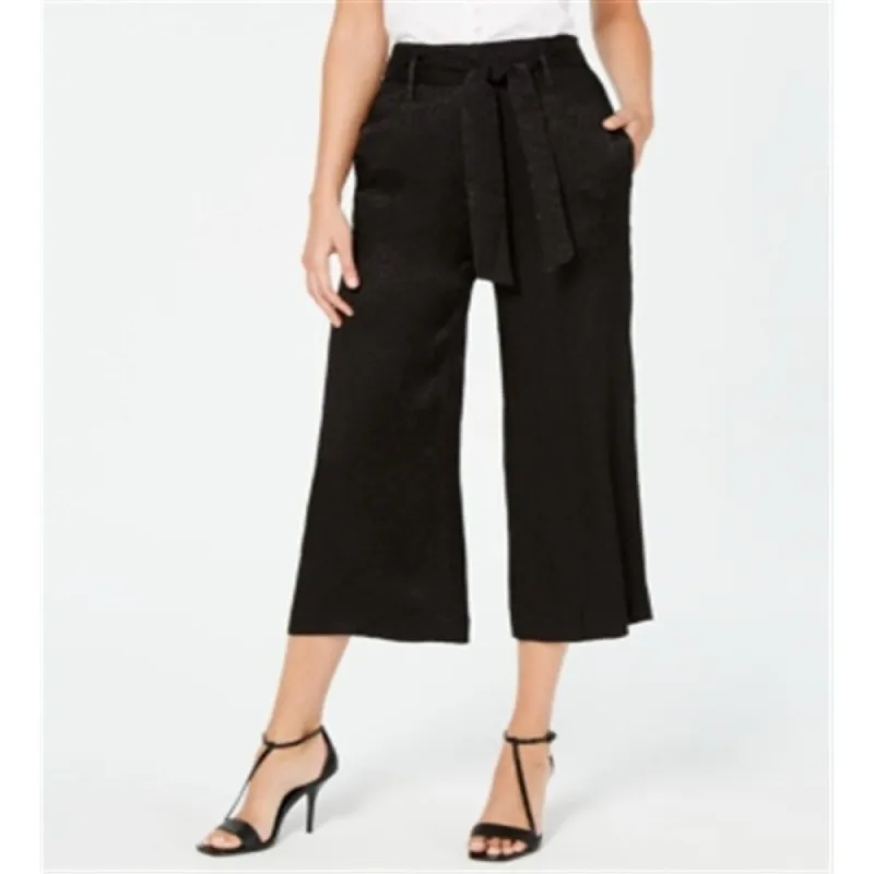 Calvin Klein Women's Jacquard Cropped Wide-Leg Pants Black Size 10 sold by Zulily