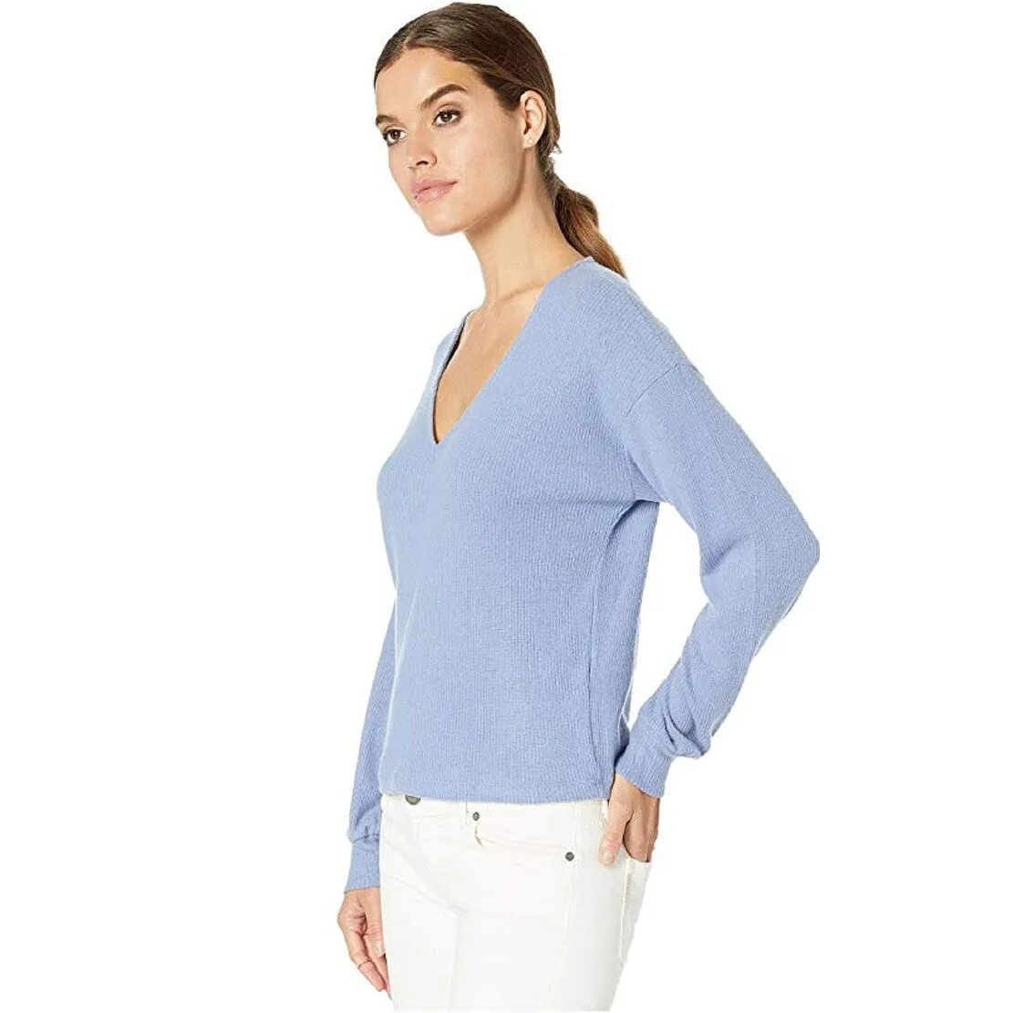 Lucky Brand Women's Long Sleeve V Neck T-Shirt Top Blue Size Large sold by Zulily product image thumbnail 2