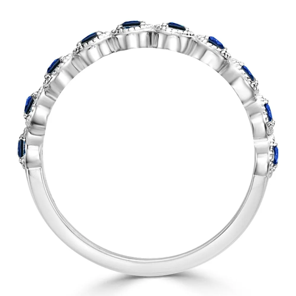 Auriya 10k Gold Petite Stackable Blue Sapphire Anniversary Wedding Band 1/3ct sold by Zulily product image thumbnail 2