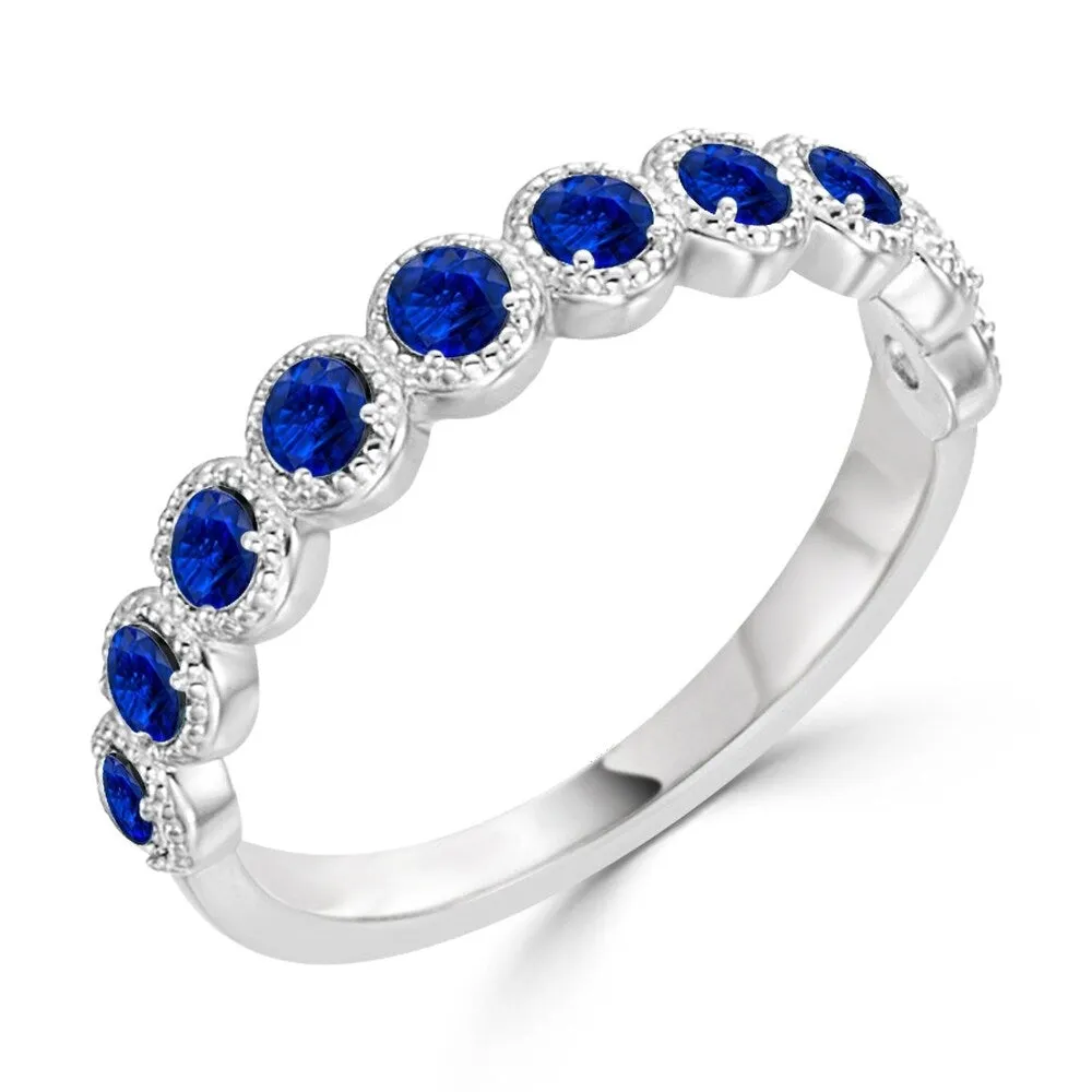 Auriya 10k Gold Petite Stackable Blue Sapphire Anniversary Wedding Band 1/3ct sold by Zulily
