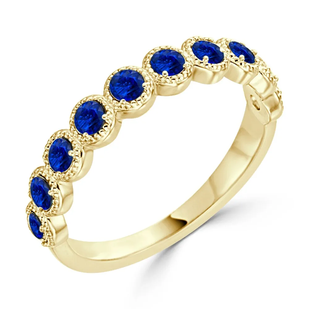 Auriya 10k Gold Petite Stackable Blue Sapphire Anniversary Wedding Band 1/3ct sold by Zulily product image thumbnail 4